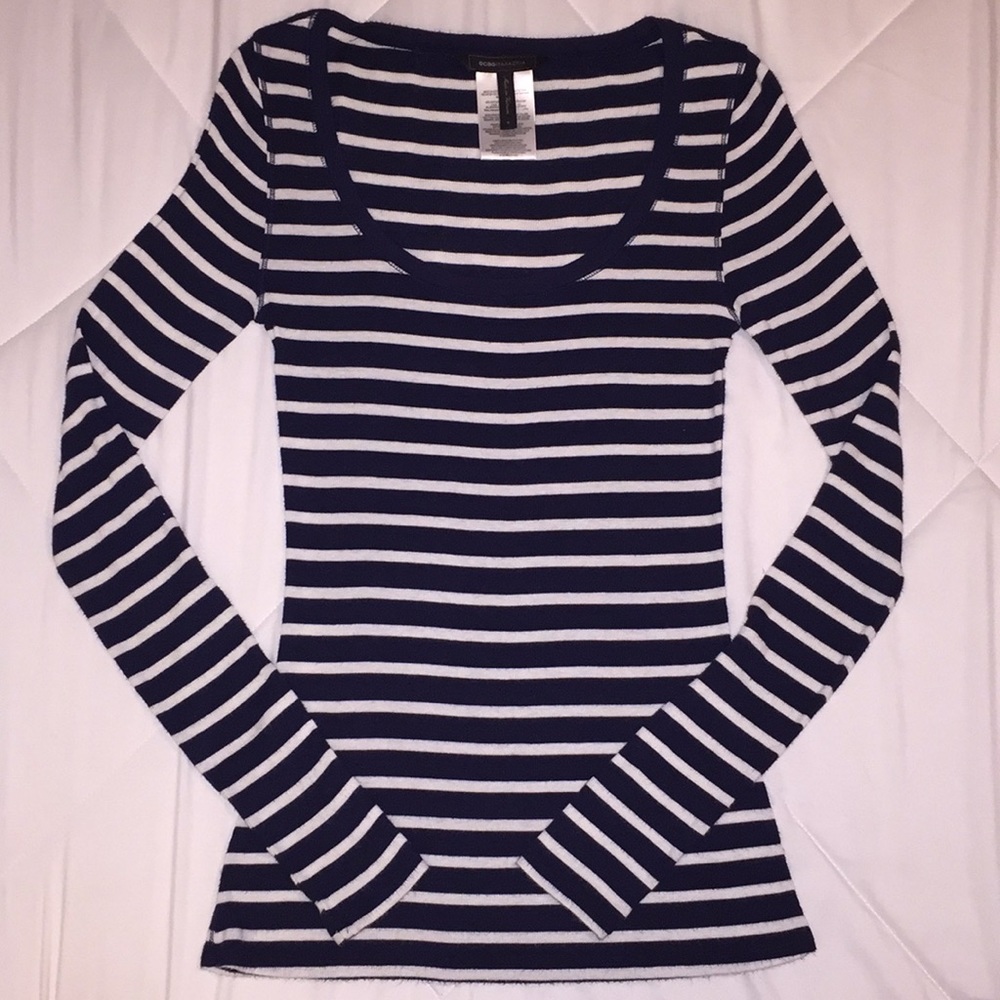 BCBG MAXAZRIA Long Sleeve Crewneck Top